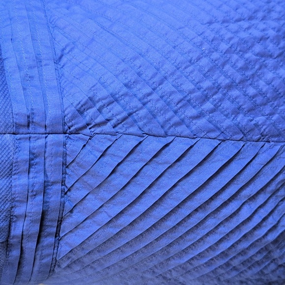 J. Crew Pleated A Line Sleeveless Blue Chevron Blue Cotton Dress, size 10 NWT - Picture 8 of 12